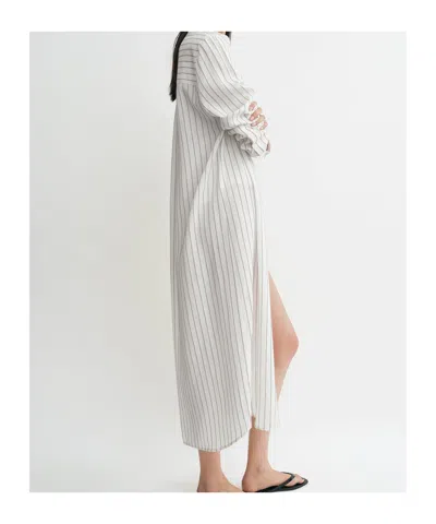 Totême Cotton Silk Summer Tunic Dress In White