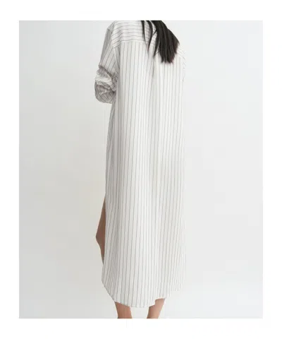 Totême Cotton Silk Summer Tunic Dress In White