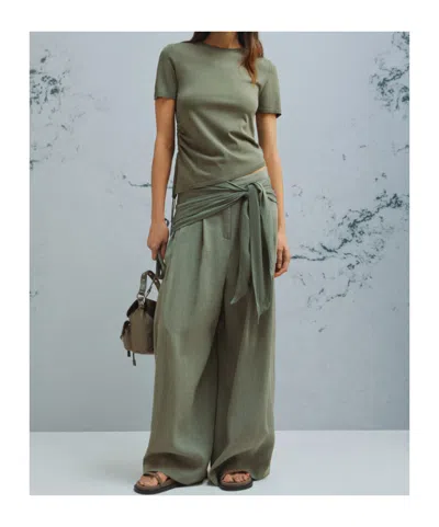 Marella Asymmetrical Drawstring Sweater In Green