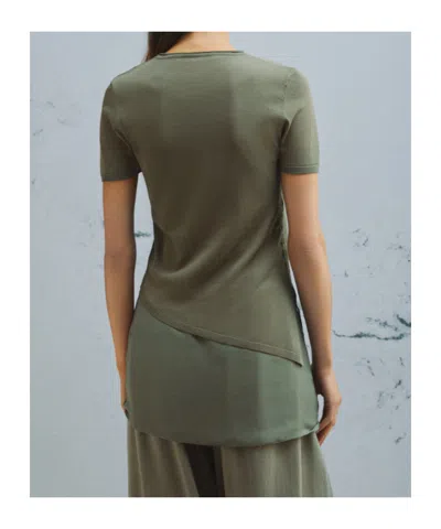 Marella Asymmetrical Drawstring Sweater In Green