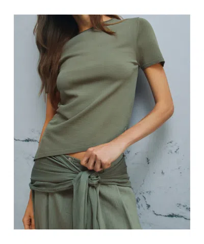 Marella Asymmetrical Drawstring Sweater In Green