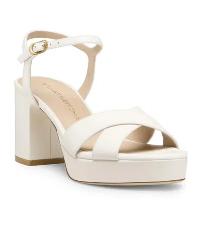 Stuart Weitzman Dayna Ankle Strap Platform Sandal In Neutral