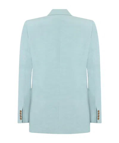 Blazé Milano Double Breasted Structured Shoulder Tailored Jacket In Blue