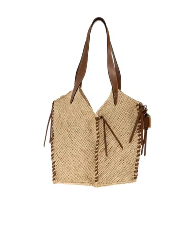 Isabel Marant 탐파 라피아 레더 트리밍 숄더 백 In Nude