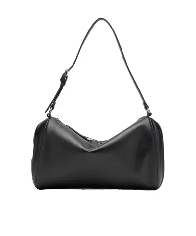 Diesel Load-d-shoulder Bag With Hard-shell Logo Sides In Black