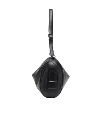 Diesel Load-d-shoulder Bag With Hard-shell Logo Sides In Black