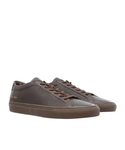 Common Projects Achilles Premium Lace-up Sneakers In Brown