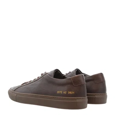 Common Projects Achilles Premium Lace-up Sneakers In Brown