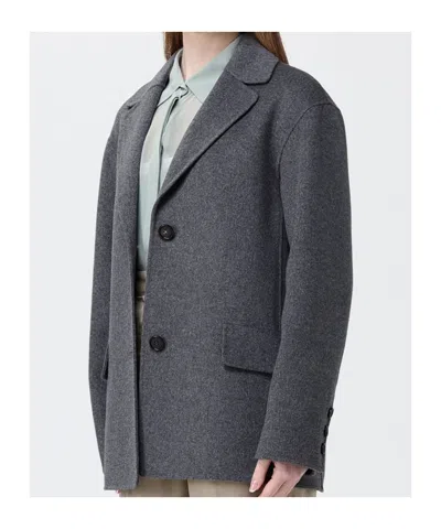 Max Mara Smmelfi Button Single-breasted Blazer In Gray