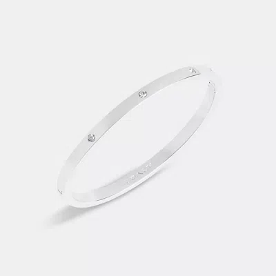 Coach Essential Hinged Bangle In Silver