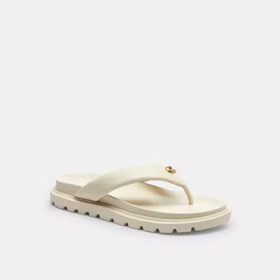 Coach Brynn Thong Sandals Chalk In White