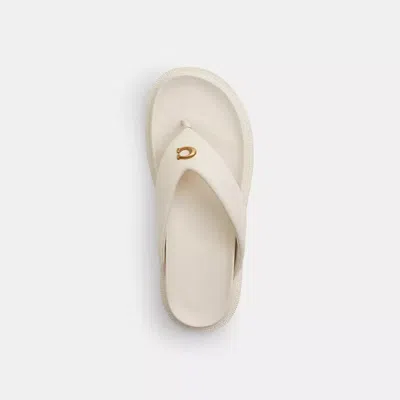 Coach Brynn Thong Sandals Chalk In White
