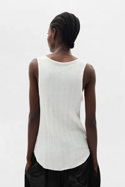Ann Demeulemeester Rase Serafino Ruffled Tank Top In White
