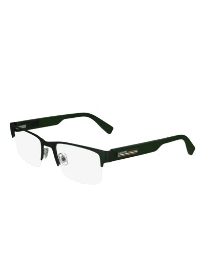 Lacoste Rectangle-frame Glasses In Green