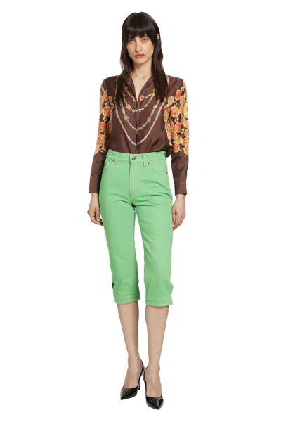 Versace Shirt Printed Shirt Look 62 Brown With Printed Silk Motif For Women