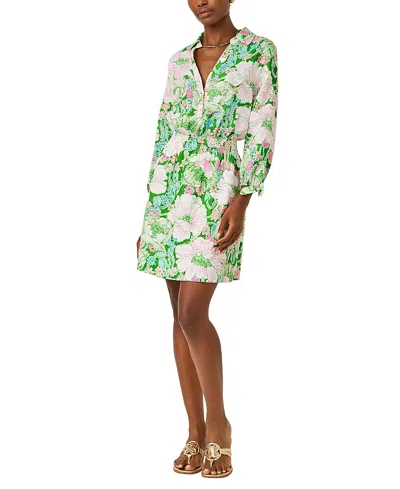 Lilly Pulitzer Abralynn Linen Shirtdress In Green