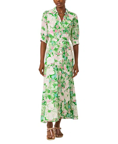 Lilly Pulitzer Larkyn Shirt Dress In Putting Green Poppyland In Animal Print