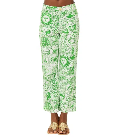 Lilly Pulitzer Harleen High Rise Crop Jeans In Rosanna Wash In Green
