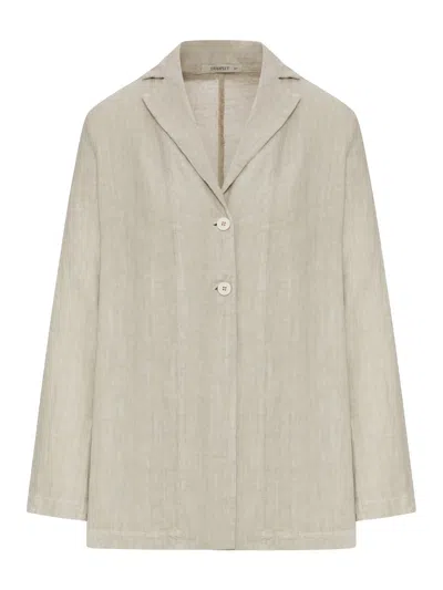 Transit Single-breasted Linen Jacket In Black