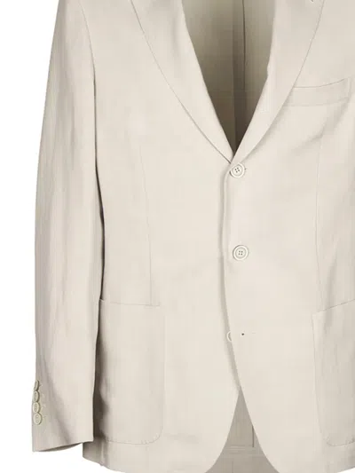 Eleventy Pocket Drawstring Suit In Neutral