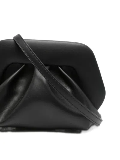 Themoirè Pleated Rectangular Soft Structure Clutch Bag In Black