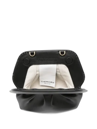 Themoirè Pleated Rectangular Soft Structure Clutch Bag In Black