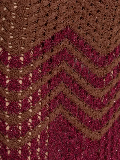 Akep Zigzag-pattern Knitted Maxi Skirt In Red