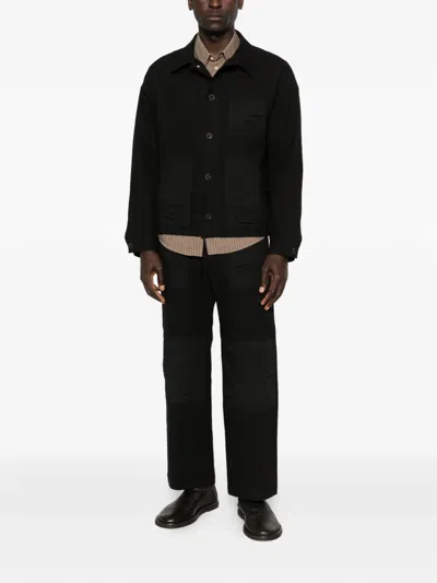 Individual Sentiments Button Patch Pocket Shirt In Black