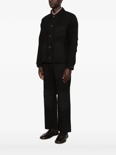 Individual Sentiments Button Patch Pocket Shirt In Black