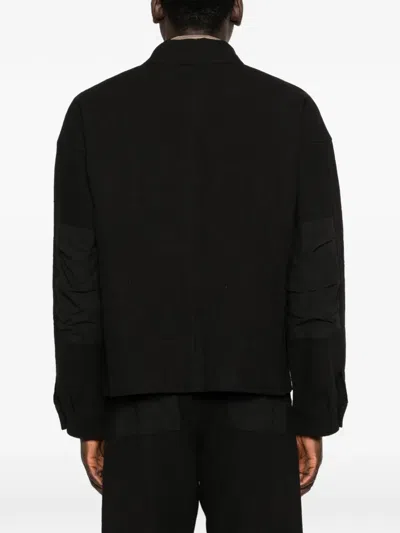 Individual Sentiments Button Patch Pocket Shirt In Black