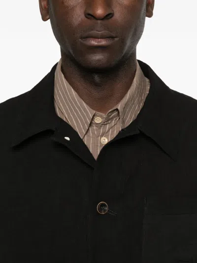 Individual Sentiments Button Patch Pocket Shirt In Black