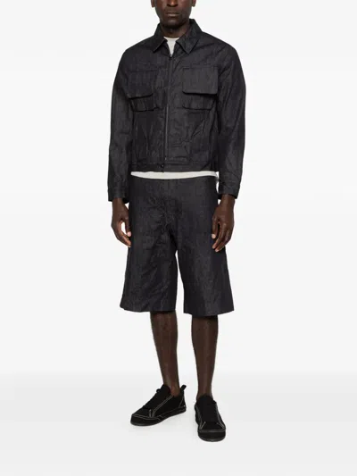 Individual Sentiments Flap-pocket Denim Jacket In Black