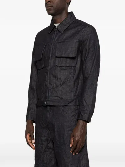Individual Sentiments Flap-pocket Denim Jacket In Black