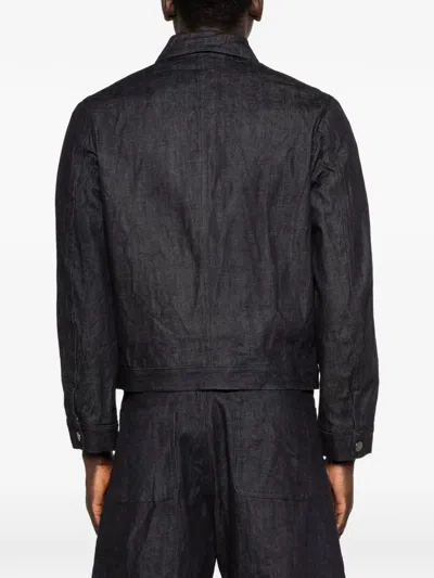 Individual Sentiments Flap-pocket Denim Jacket In Black