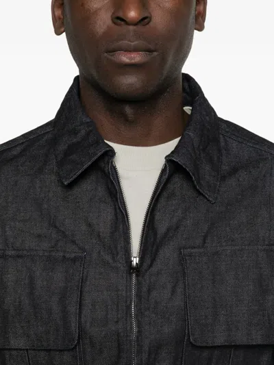 Individual Sentiments Flap-pocket Denim Jacket In Black