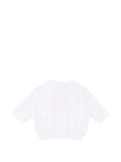 Msgm Crop T-shirt In White