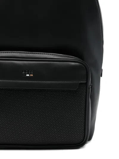 Hugo Boss Zip-pocket Backpack In Black
