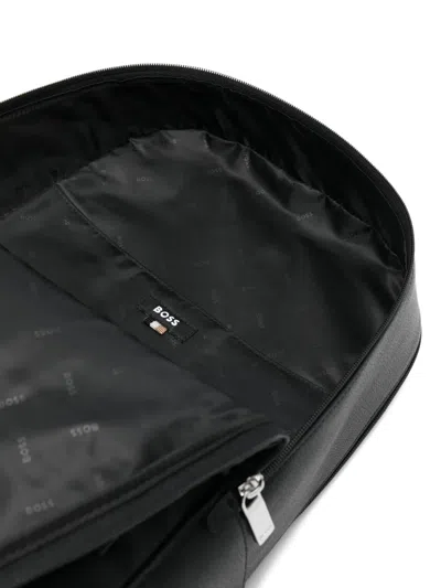 Hugo Boss Zip Backpack In Black