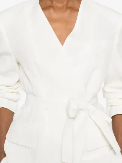 Su Belted Blazer In White