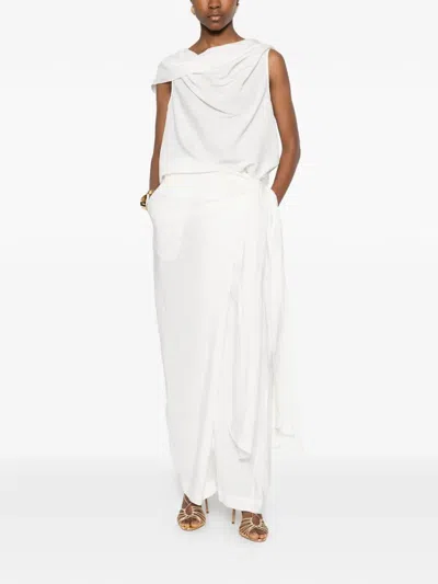 Su Cowl-neck Blouse In White