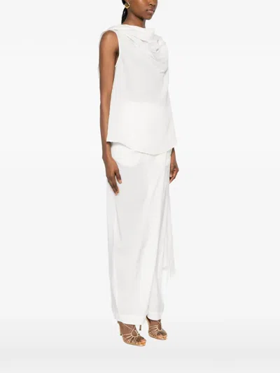 Su Cowl-neck Blouse In White