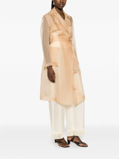Antonelli Belted Coat In Neutral