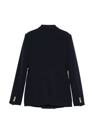 Tagliatore Double Breasted Jacket Front Pockets Notch Lapels In Blue
