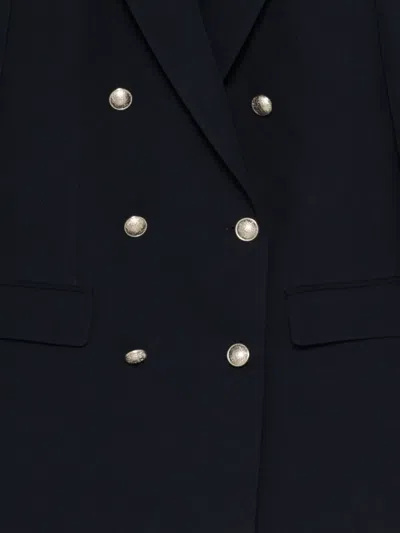 Tagliatore Double Breasted Jacket Front Pockets Notch Lapels In Blue