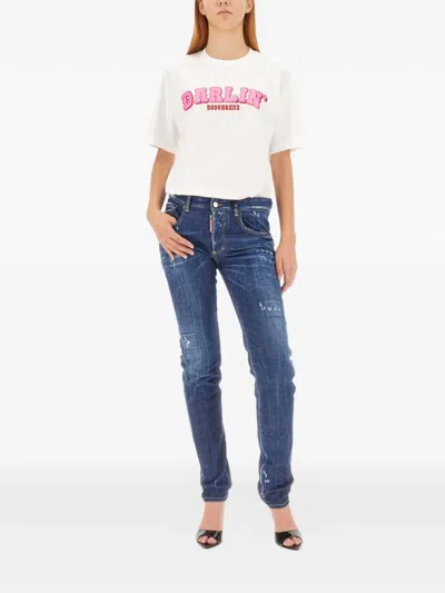 Dsquared2 Distressed Jeans In Blue