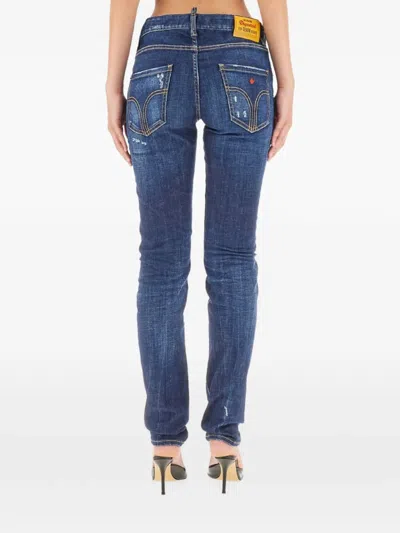 Dsquared2 Distressed Jeans In Blue