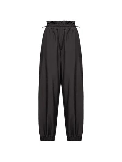 Moncler Drawstring Ruffled Track Pants In Black