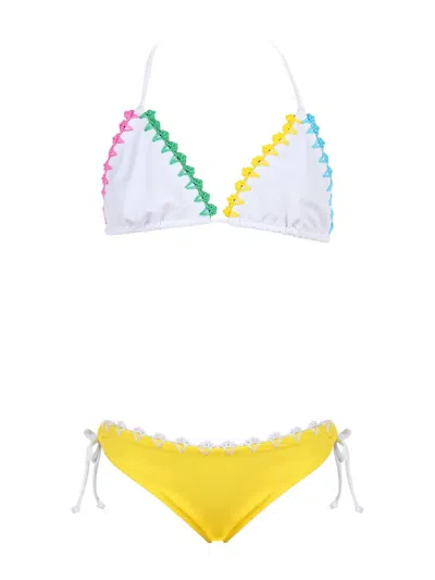 Nessi Byrd Crochet-trim Bikini In Multi