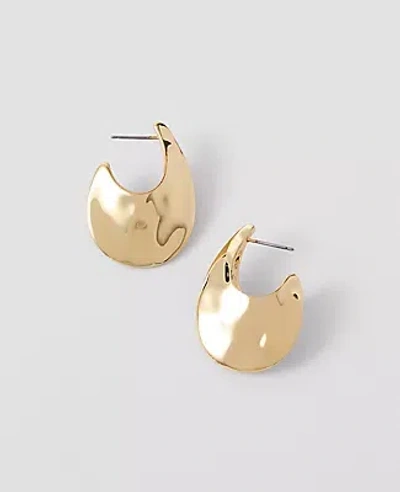 Ann Taylor Hammered Metal Hoop Earrings In Burgundy