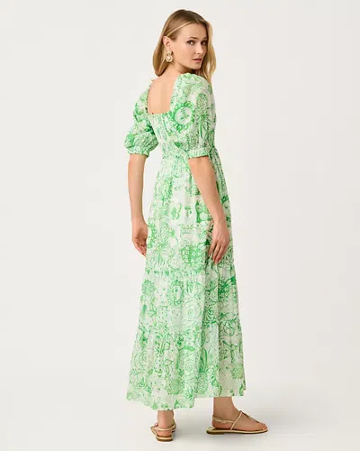 Lilly Pulitzer Hadly Short Sleeve Smocked Maxi Dress In Burgundy